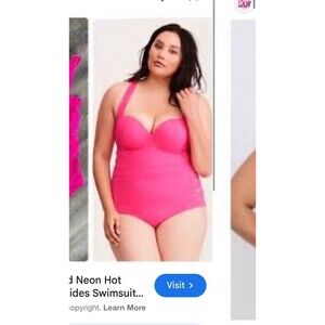 Torrid size 3 3x neon pink one piece swim bathing suit